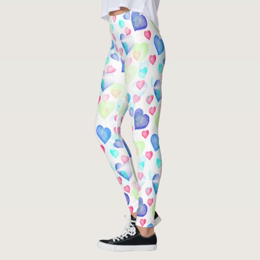 Wasserfarbenherzen Leggings (Links)