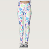 Wasserfarbenherzen Leggings (Vorderseite)