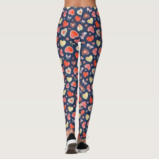 Wasserfarbenherzen Leggings (Rückseite)