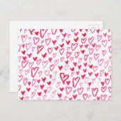 Wasserfarbenherzen | Muster IV der Liebe Postkarte (Vorne/Hinten)