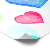 Wasserfarbenherzen Poster (Ecke)