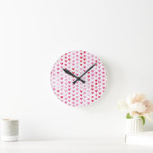 Wasserfarbenherzen Runde Wanduhr (Zuhause)