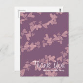 Wasserfarbenherzen schweben Rosa Mauve Vielen Dank Postkarte (Vorne/Hinten)