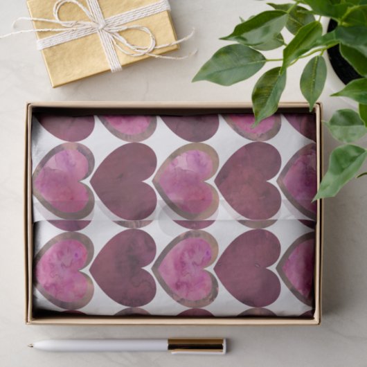 Wasserfarbenherzen Seidenpapier (Geschenk)