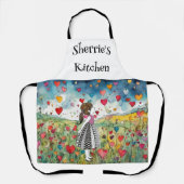 Wasserfarbenherzen und ein kleines Mädchen Schürze (Vorderseite)