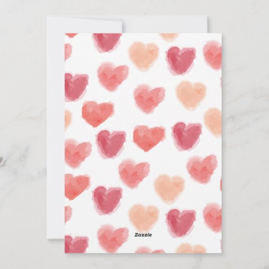 Wasserfarbenherzen | Valentinstag - Karten (Rückseite)
