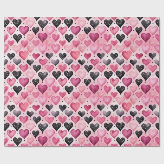 Wasserfarbenherzen verzaubern | Polka Dots Muster Geschenkpapier (Flach)