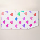 Wasserfarbenherzen von Hand, Muster Valentins Badehandtuch (Badehandtuch)