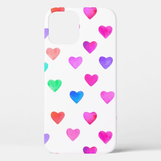 Wasserfarbenherzen von Hand, Muster Valentins Case-Mate iPhone Hülle (Rückseite)