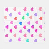 Wasserfarbenherzen von Hand, Muster Valentins Fleecedecke (Vorderseite (Horizontal))