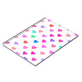 Wasserfarbenherzen von Hand, Muster Valentins Notizblock (Linke Seite)