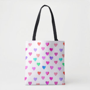 Wasserfarbenherzen von Hand, Muster Valentins Tasche