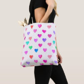 Wasserfarbenherzen von Hand, Muster Valentins Tasche (Von Nahem)