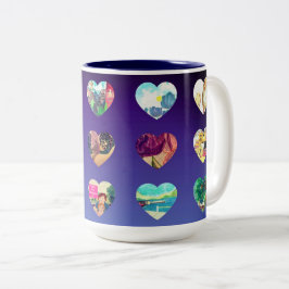 Wasserfarbenherzen Zweifarbige Tasse