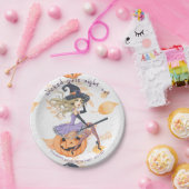 Wasserfarbenhexe Halloween-Junggeselinnen-Abschied Pappteller (Party)