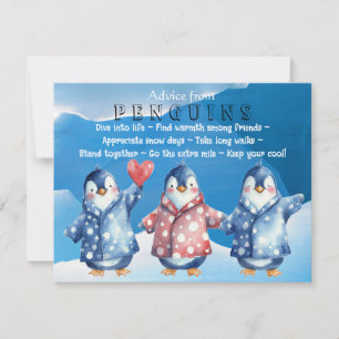 Wasserfarbenhinweis von Pinguinen Flachbildschirm Einladung