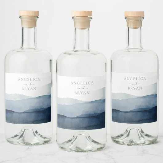 Wasserfarbenhochzeit Alkoholflaschenetikett (Flaschen)