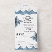 Wasserfarbenhochzeit All In One Einladung (Innen Boden)