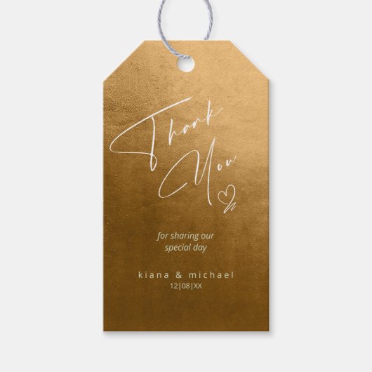 Wasserfarbenhochzeit Danke Autumn Gold ID786 Geschenkanhänger (Vorderseite)