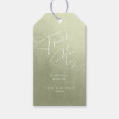 Wasserfarbenhochzeit Danke, Sage Green ID786 Geschenkanhänger (Vorderseite)