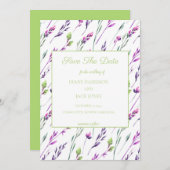 Wasserfarbenhochzeit Datum speichern Einladung (Vorne/Hinten)