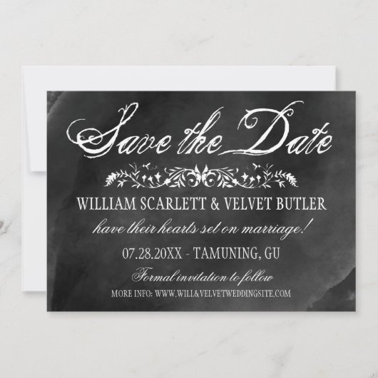 Wasserfarbenhochzeit Datum speichern Save The Date (Vorderseite)