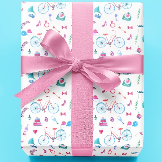 Wasserfarbenhochzeit Geschenkpapier