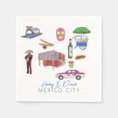 Wasserfarbenhochzeit in Mexico City Serviette (Vorderseite)