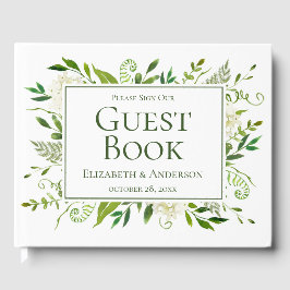 Wasserfarbenhochzeit mit weißem Hydrangeas Gästebuch