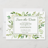 Wasserfarbenhochzeit mit weißem Hydrangeas Save The Date (Vorderseite)