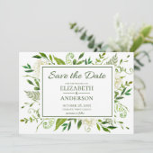 Wasserfarbenhochzeit mit weißem Hydrangeas Save The Date (Stehend Vorderseite)