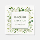 Wasserfarbenhochzeit mit weißem Hydrangeas Serviette (Vorderseite)