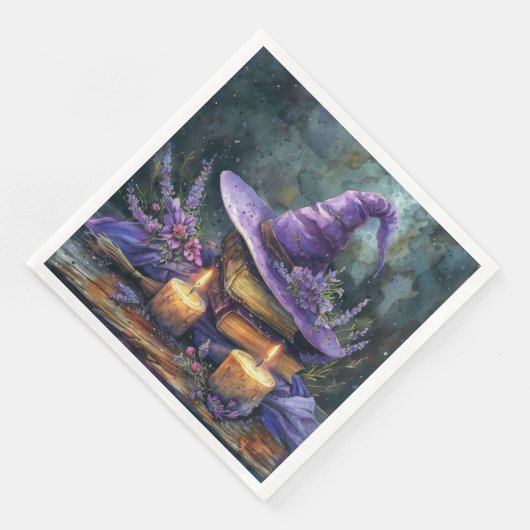 Wasserfarbenhut mit Florals für Decoupage Serviette (Ecke)