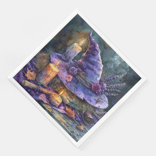 Wasserfarbenhut mit Florals für Decoupage Serviette (Ecke)