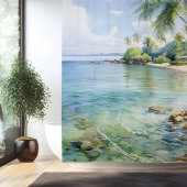 Wasserfarbeninsel Paradise Cove Duschvorhang