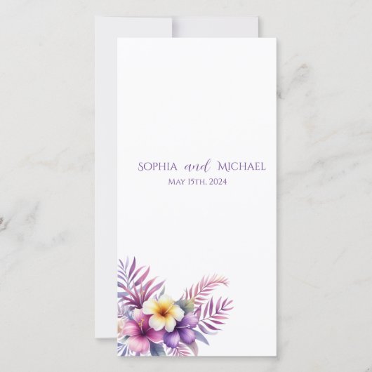 Wasserfarbeninsel Romance - Hochzeitsprogramm - (Vorderseite)