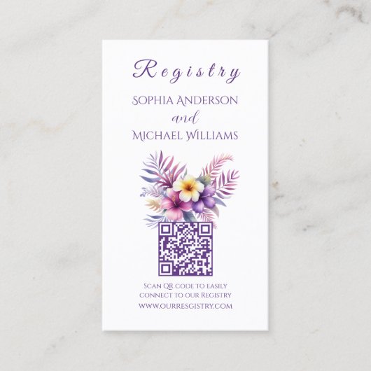 Wasserfarbeninsel Romance - Registry-Honeymoon Visitenkarte (Vorderseite)