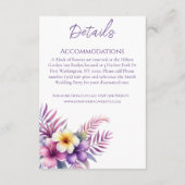 Wasserfarbeninsel Romance-Wedding Details- Begleitkarte (Rückseite)