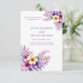 Wasserfarbeninsel Romance-Wedding Thema Einladung (Stehend Vorderseite)