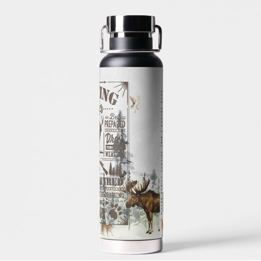 Wasserfarbenjagdregeln | Monogramm Wasser Flasche (Rückseite)