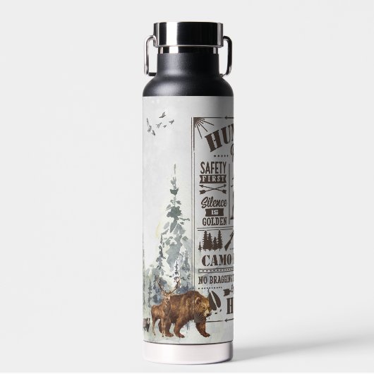 Wasserfarbenjagdregeln | Monogramm Wasser Flasche (Vorne)