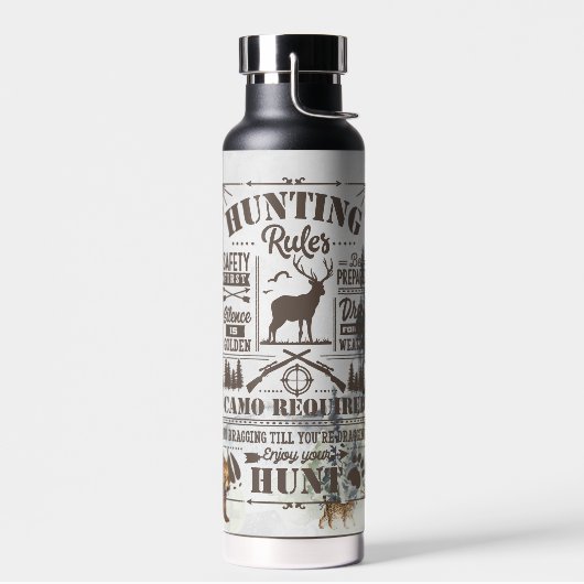 Wasserfarbenjagdregeln | Monogramm Wasser Flasche (Links)