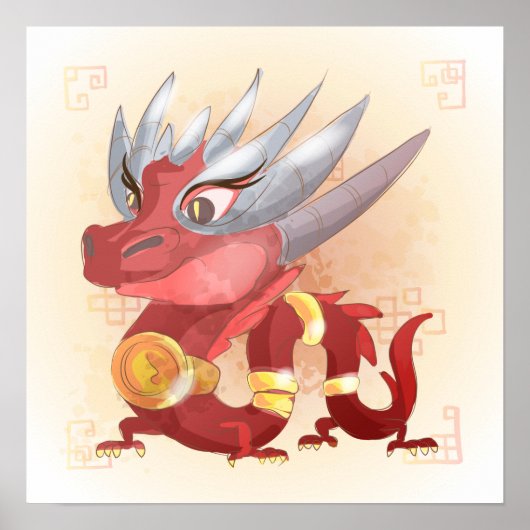 Wasserfarbenjahr des Drachen, Samurai Poster (Vorne)