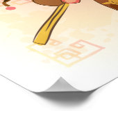 Wasserfarbenjahr des Schweins, Samurai Poster (Ecke)