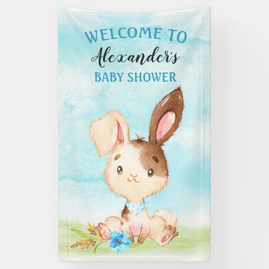 Wasserfarbenjunge Bunny Baby Showfarm Banner (Vertikal)