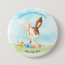 Wasserfarbenjunge Bunny Baby Showfarm Button