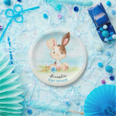 Wasserfarbenjunge Bunny Baby Showfarm Pappteller (Party)
