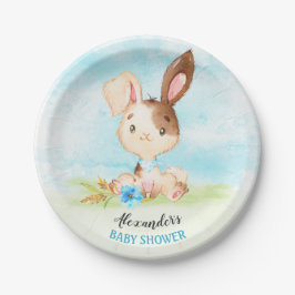 Wasserfarbenjunge Bunny Baby Showfarm Pappteller