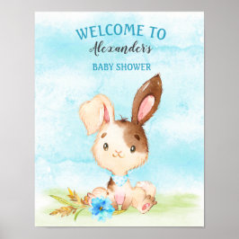 Wasserfarbenjunge Bunny Baby Showfarm Poster