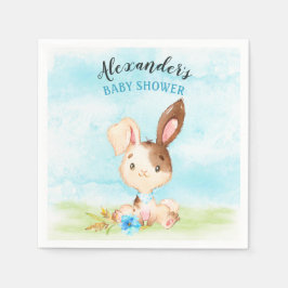 Wasserfarbenjunge Bunny Baby Showfarm Serviette